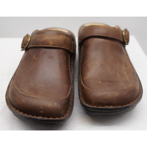 Alegria Leather Adjustable Backstrap Clogs Seville Oiled Brown Size 40 US 9 - Picture 4 of 10